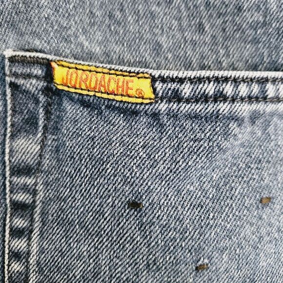 Vintage '80s Jordache Rigid Medium Wash Denim High Rise Pencil Mini Skirt 8 - Picture 5 of 6